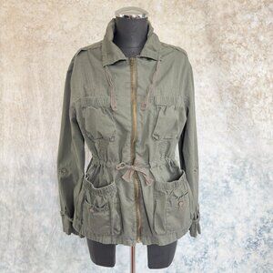Bar III Olive Drab Green Utility Jacket - Large